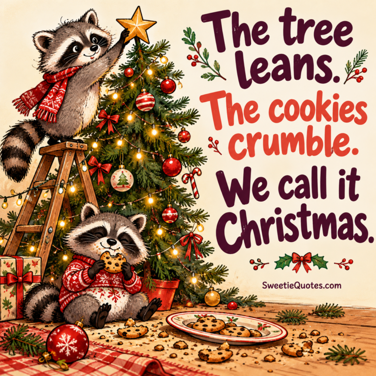 The tree leans. The cookies crumble. We call it Christmas.