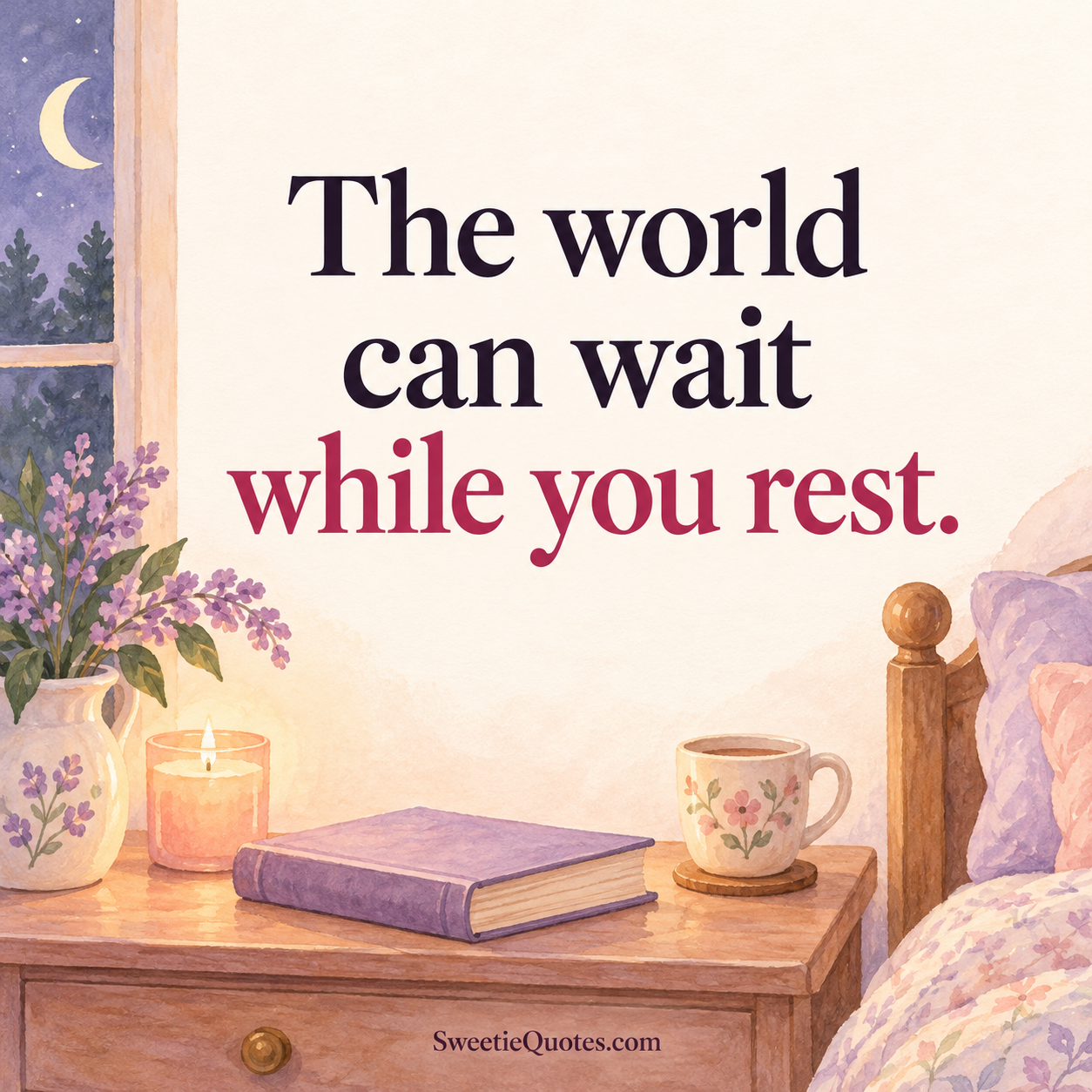 The world can wait while you rest.