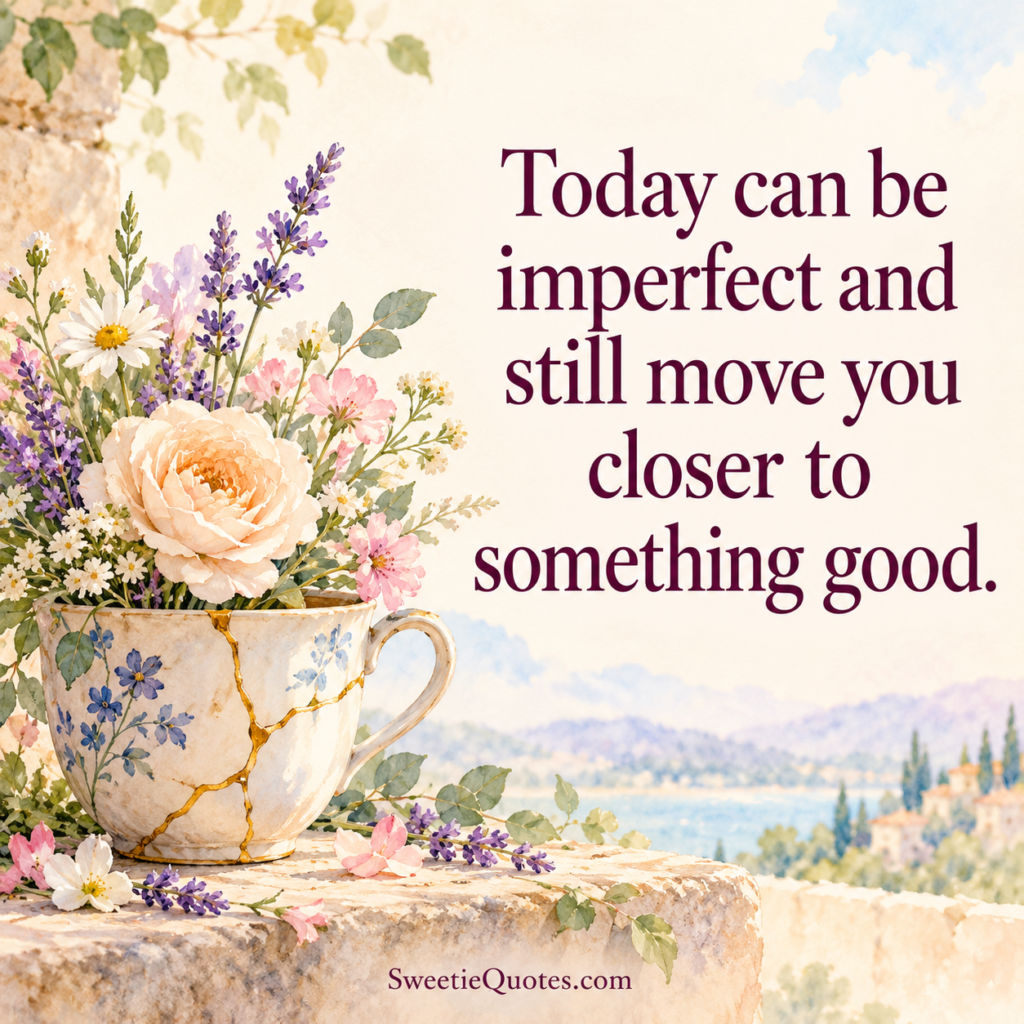 Today can be imperfect and still move you closer to something good.