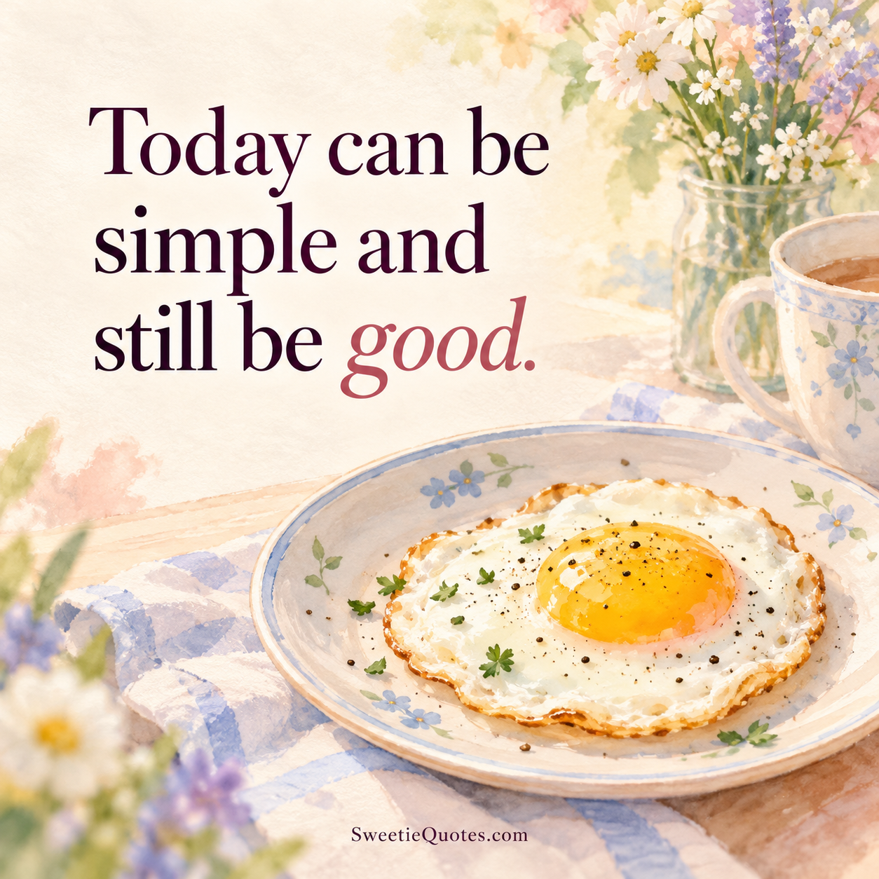 Today can be simple and still be good.