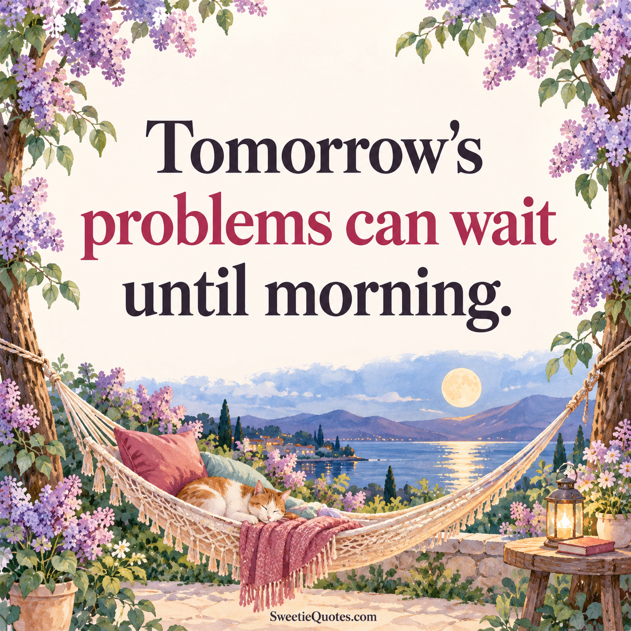 Tomorrow’s problems can wait until morning.