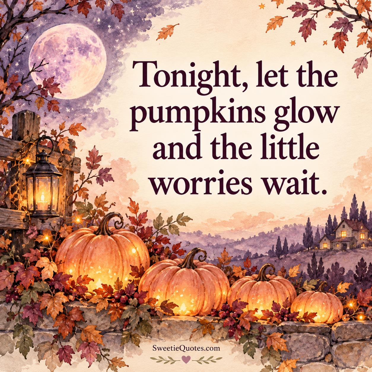 Tonight, let the pumpkins glow and the little worries wait.