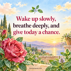 Wake up slowly, breathe deeply, and give today a chance.