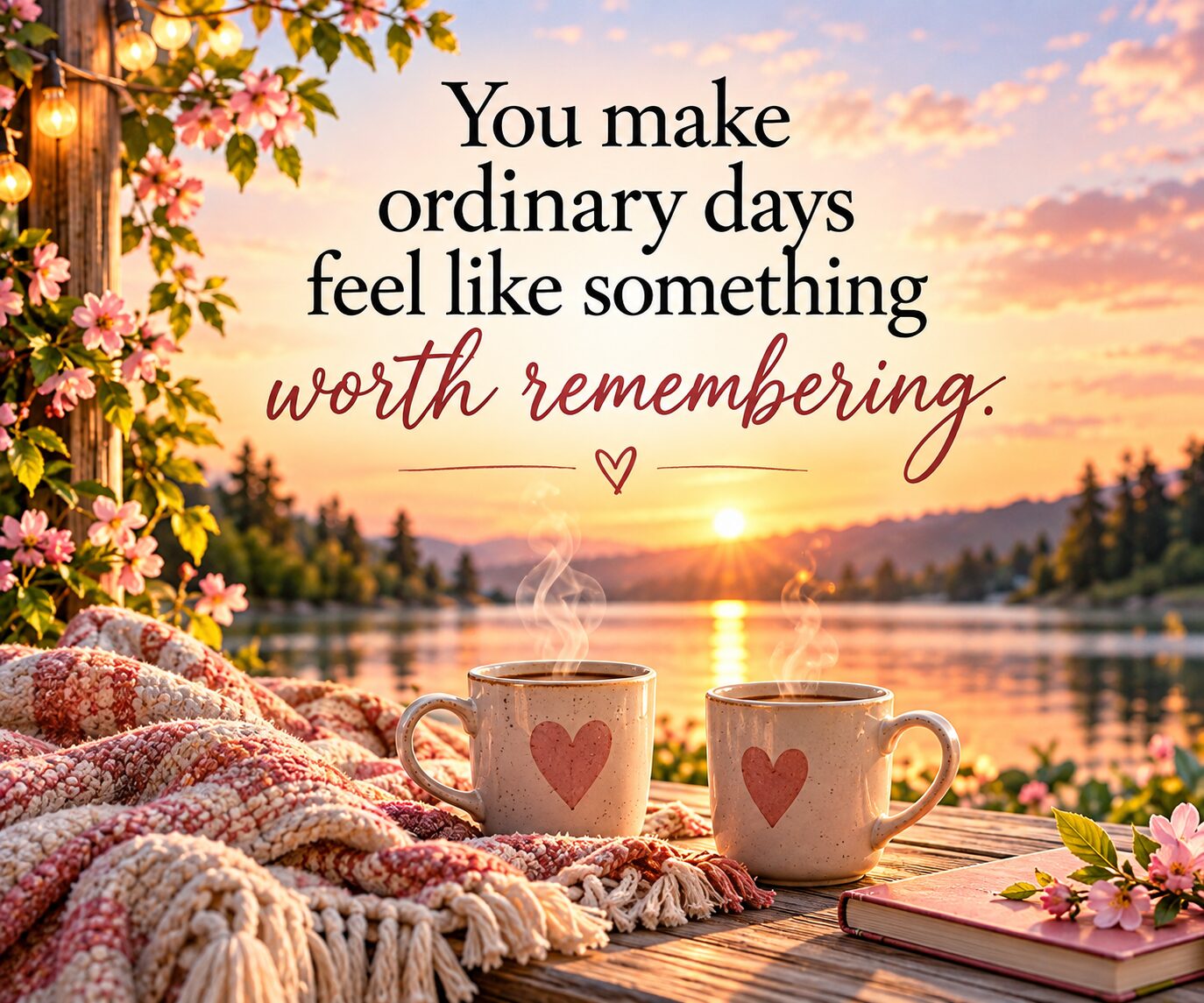 You make ordinary days feel like something worth remembering.
