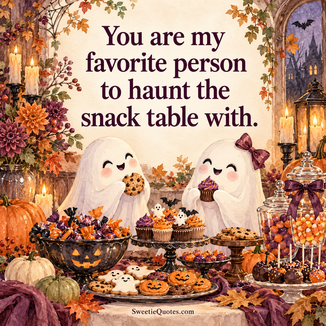 You are my favorite person to haunt the snack table with.
