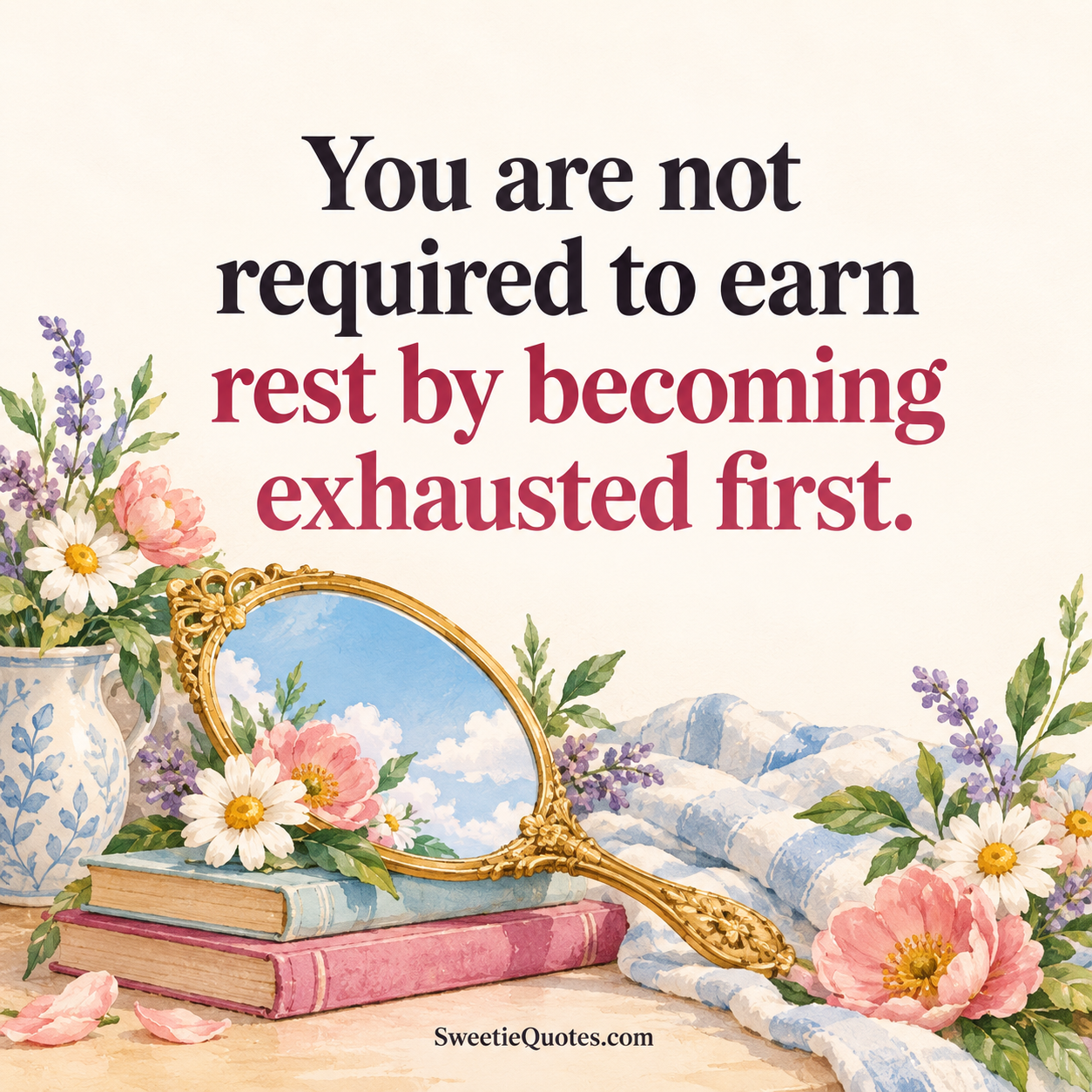 You are not required to earn rest by becoming exhausted first.
