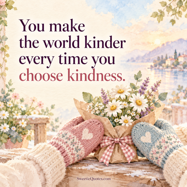 You make the world kinder every time you choose kindness.